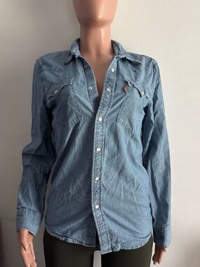 Levi's Light Blue Denim Shirt with Red Logo Tag